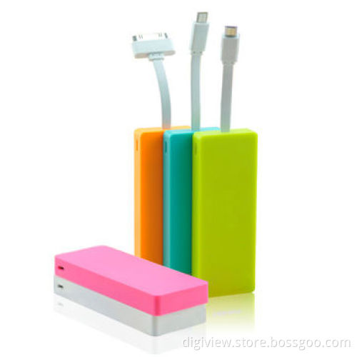 Smart power bank, built-in line with connector, portable, 3,000mAh
